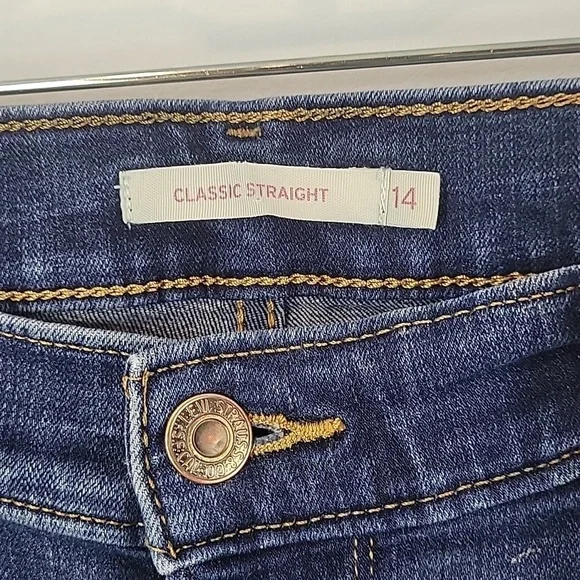Levi's Mid Rise Straight Leg Jeans size 14 - Picture 2 of 9